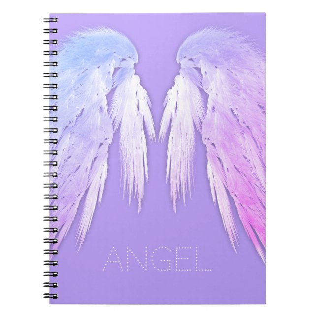 ANGEL WINGS Fairy Purple Custom Name Notebook (Front)