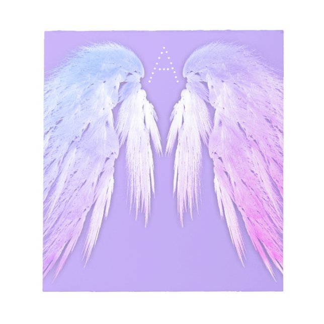 ANGEL WINGS Fairy Purple Monogram Notepad (Front)