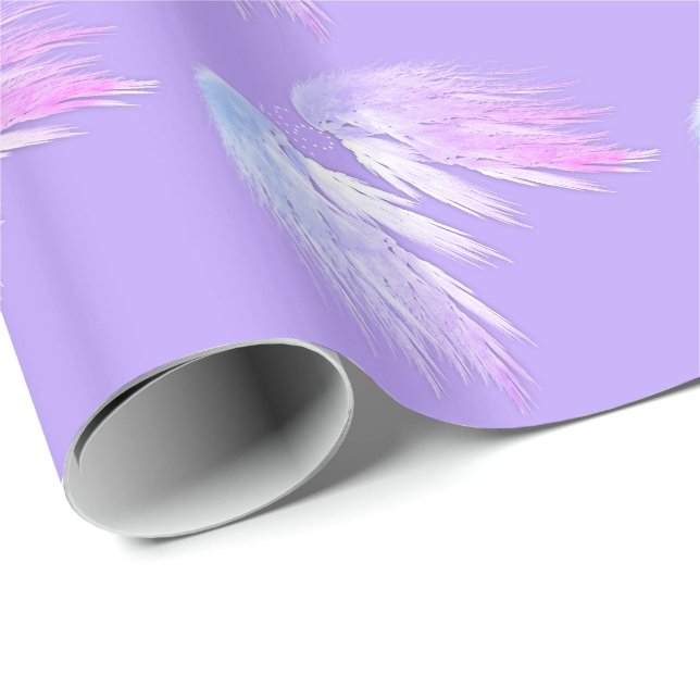 ANGEL WINGS Fairy Purple Sweet 16 Wrapping Paper (Roll Corner)