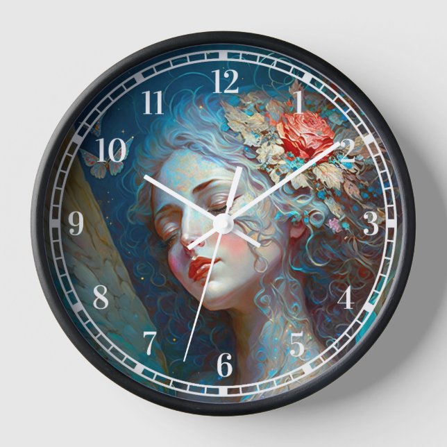 Angel Wings Fantasy Art Clock (Front)