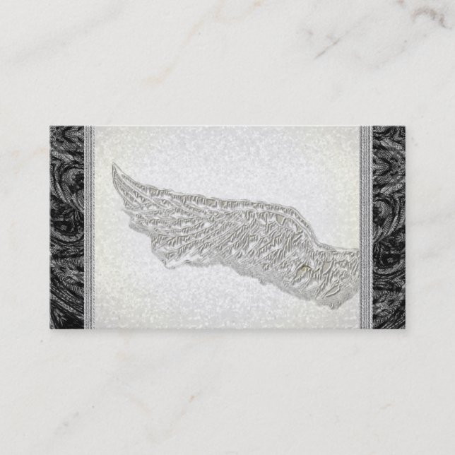 Angel Wings Glitter Lace Singer Business Cards (Front)