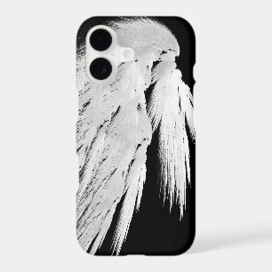 ANGEL WINGS Grey Touched Feathers Left Custom