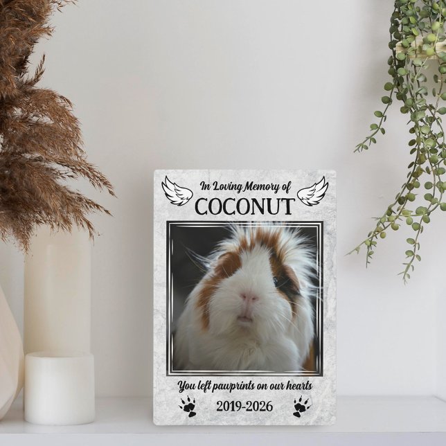 Angel Wings & Guinea Pig Paws Pet Memorial Photo Plaque (Creator Uploaded)