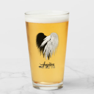 ANGEL WINGS HEART Black+White Only Half Evil Funny Glass