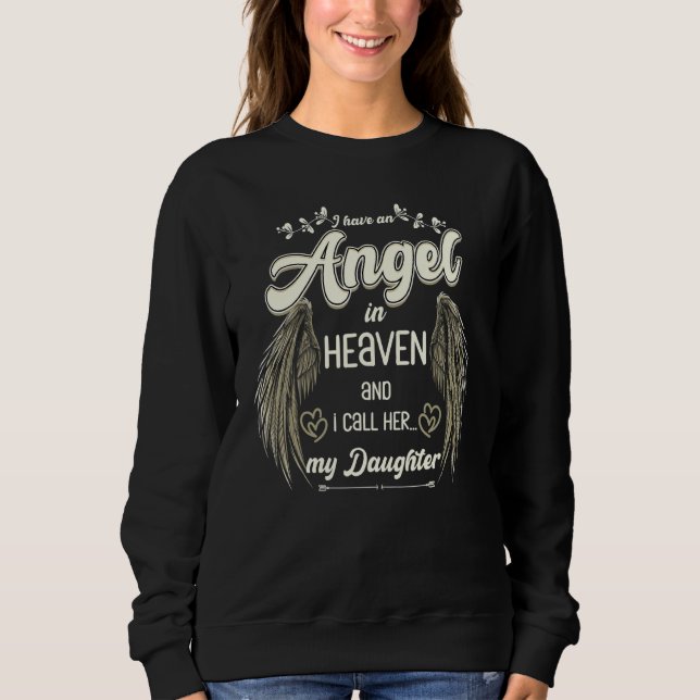 Angel Wings Heaven Daughter Funeral Memorial Remem Sweatshirt (Front)