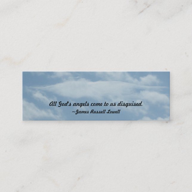 Angel Wings in the Clouds Book Mark Mini Business Card (Front)