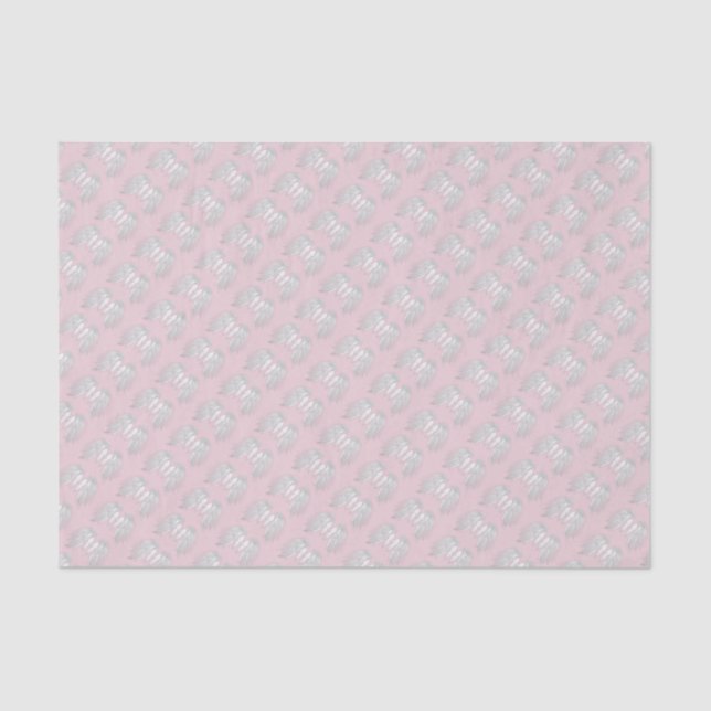 ANGEL WINGS Light Pink Customisable Pattern Tissue Paper (Front)