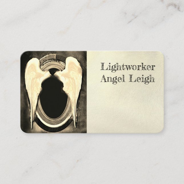 Angel Wings Light, Spiritual, Reiki, business card (Front)