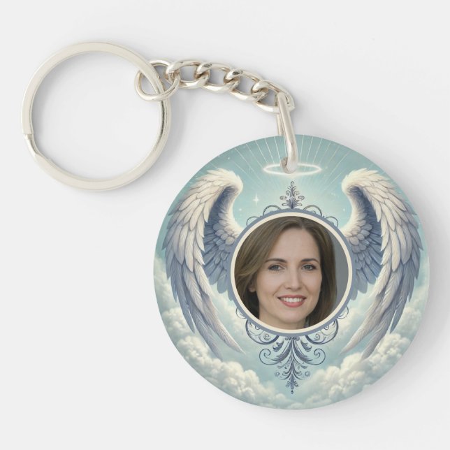 Angel Wings Memorial Key Ring (Front)
