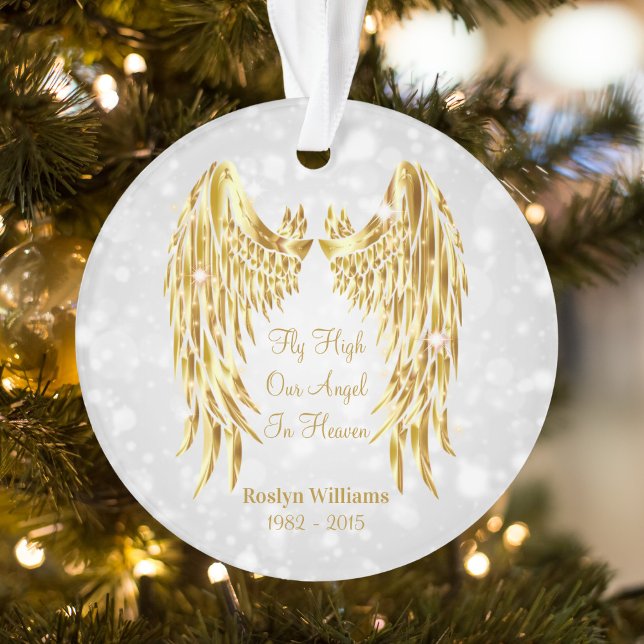 Angel Wings Memorial Loss Of Loved One Christmas Ornament (Creator Uploaded)