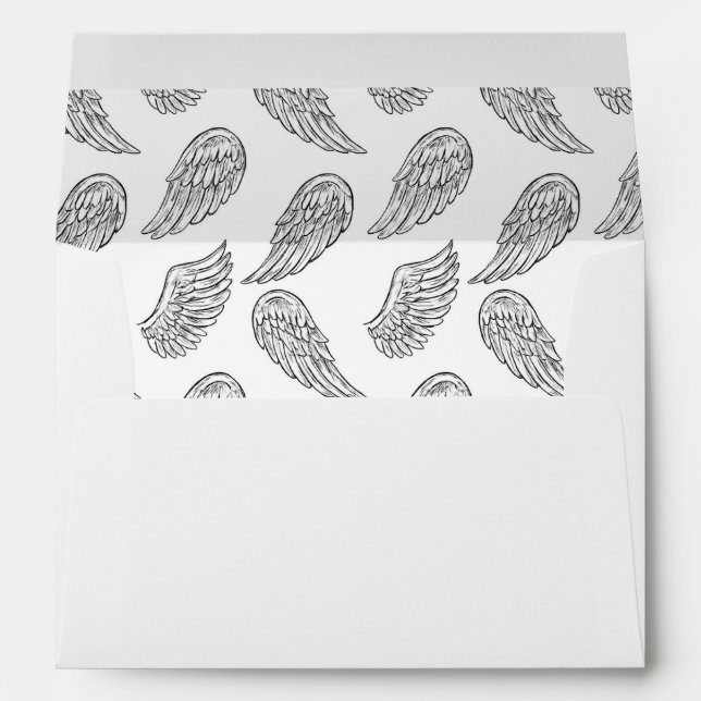 Angel Wings Minimalism Memorial Baptisms Love  Envelope (Back (Bottom))
