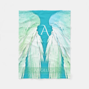 ANGEL WINGS Monogram Name Fresh Ombre Fleece Blanket