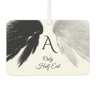 ANGEL WINGS Monogram 'Only Half Evil' Funny Car Air Freshener