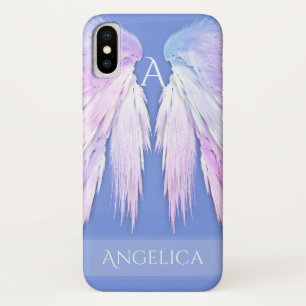 ANGEL WINGS Monogram Pink Dreamy Soft Blue iPhone X Case