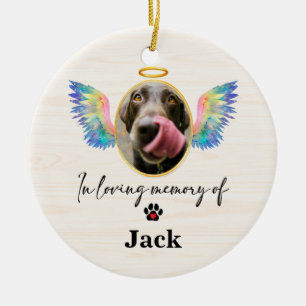 Angel Wings Personalised Dog Memorial Ceramic Ornament