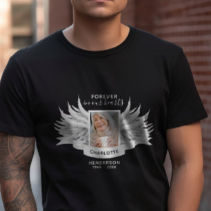 Angel Wings Photo Loving Memory Funeral/Memorial T-Shirt