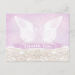 angel wings postcard, angel thank you note postcard