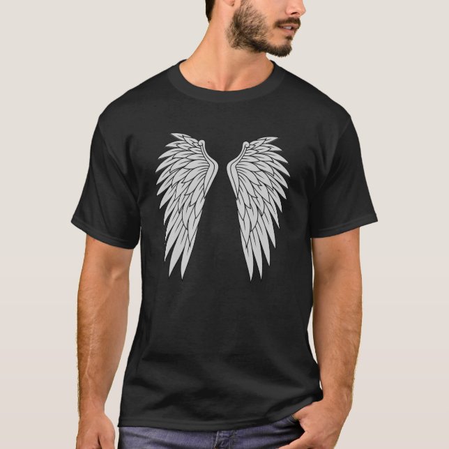 Angel Wings Print on Back For Men & Women Angel T-Shirt (Front)