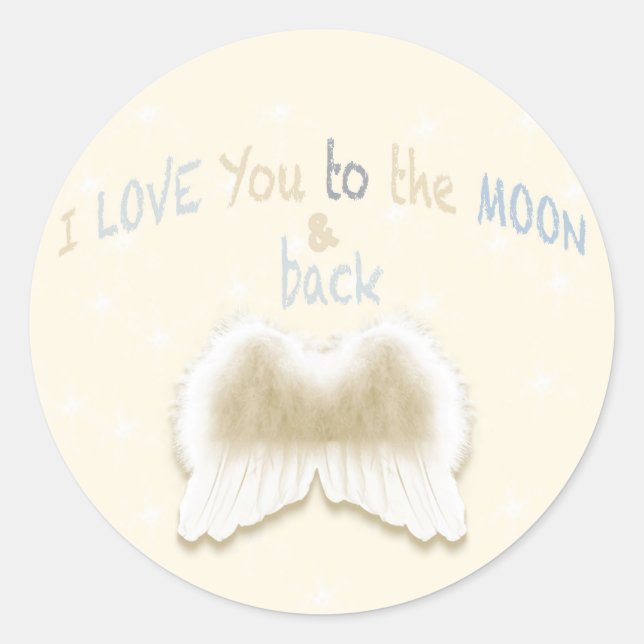 Angel Wings Round Sticker, Glossy Classic Round Sticker (Front)