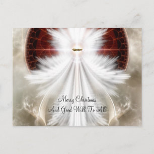 Angel Wings Snowflake Fractal Art Holiday Postcard