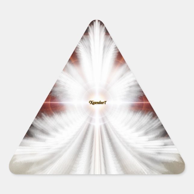 Angel Wings Snowflake Fractal Art Triangle Sticker (Front)