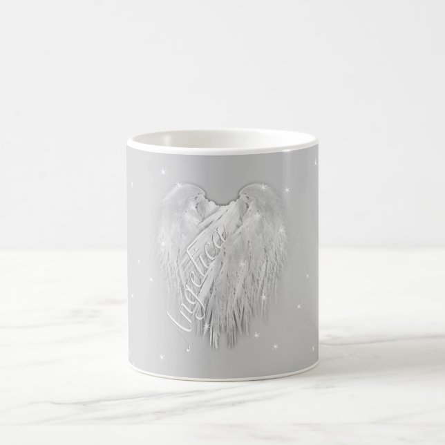 ANGEL WINGS Sparkle Heart Coffee Mug (Center)