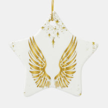 Angel Wings Star Christmas Ornament