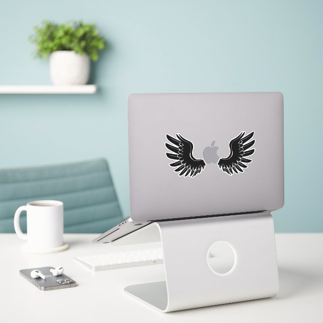 Angel Wings Sticker - A Retro Dream (Laptop On Desk)