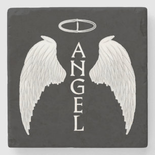 Angel wings stone coaster