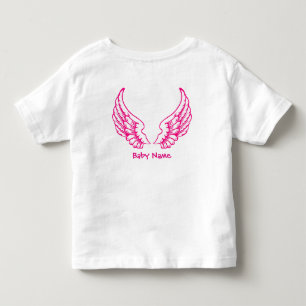 Angel Wings Toddler Name Pink T-Shirt