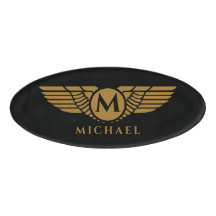 Angel Wings Vintage Golden Name Initial Monogram