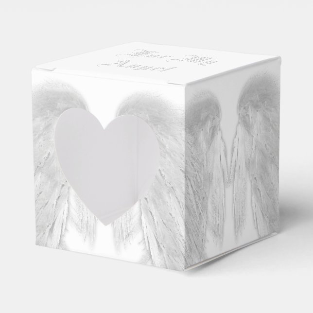 ANGEL WINGS White Custom Message Favour Box (Front Side)