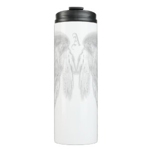 ANGEL WINGS White Custom Monogram Thermal Tumbler