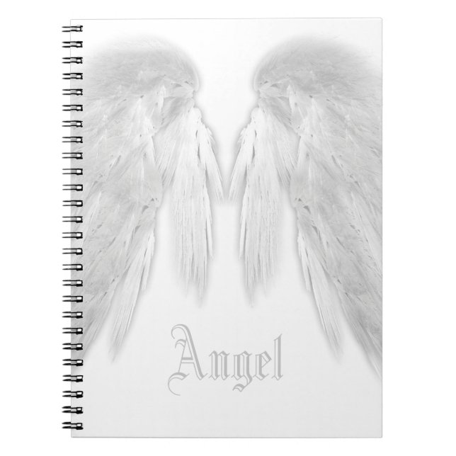 ANGEL WINGS White Custom Name Notebook (Front)