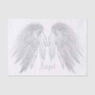 ANGEL WINGS White Custom Name Tissue Paper