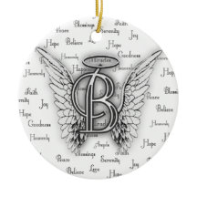 Angel Wings with Positive Words Monogram B