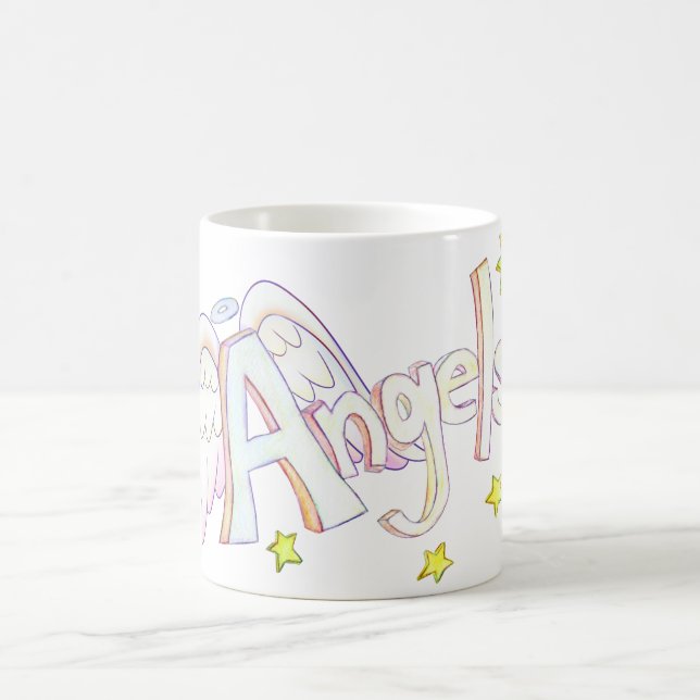 Angel Wings Word Art Custom Coffee Cup (Center)