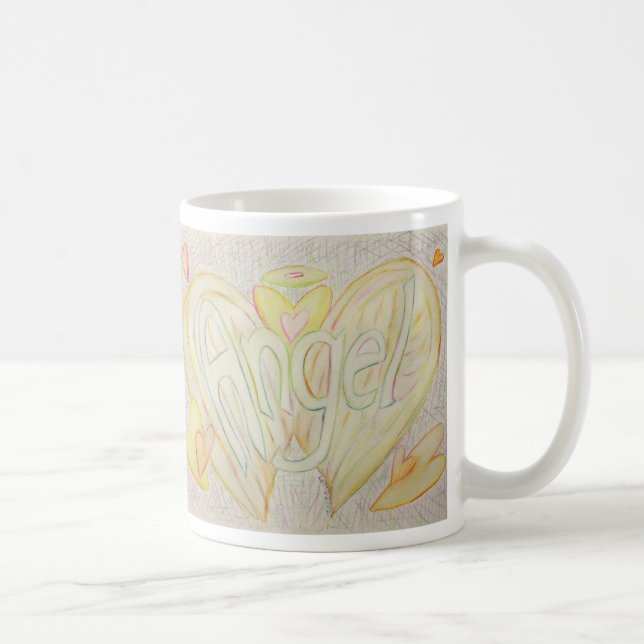 Angel Wings Word Art Custom Coffee Mug (Right)