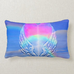 Angel Wings Wrapped Around a Heart Lumbar Cushion