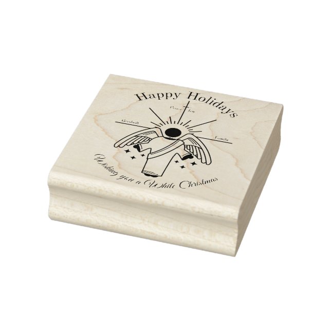 angel wishing you a white Christmas Rubber Stamp (Stamp)