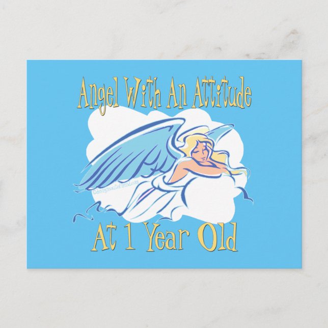 Angel with Attitude  1st Birthday Postcard (Front)