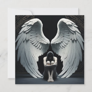 Angel with big wings  invitation