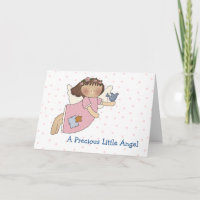 Angel with Bird Baby Girl Greeting Card