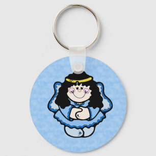 Angel with black Hair Key Ring