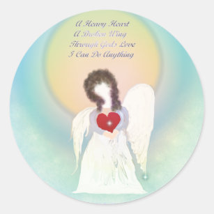 Angel With Broken Wing Classic Round Sticker