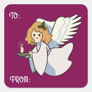 Angel With Candle Gift Sticker