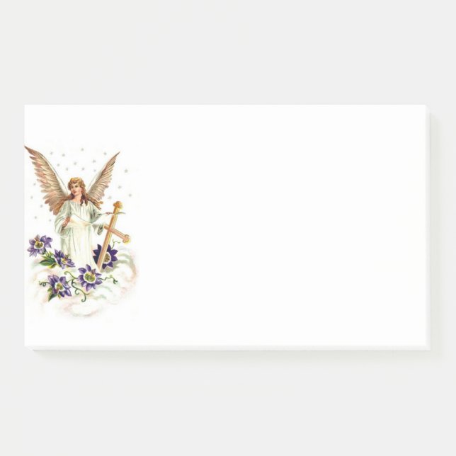 Angel With Cross And Clematis Flowers  Post-it Notes (Front)