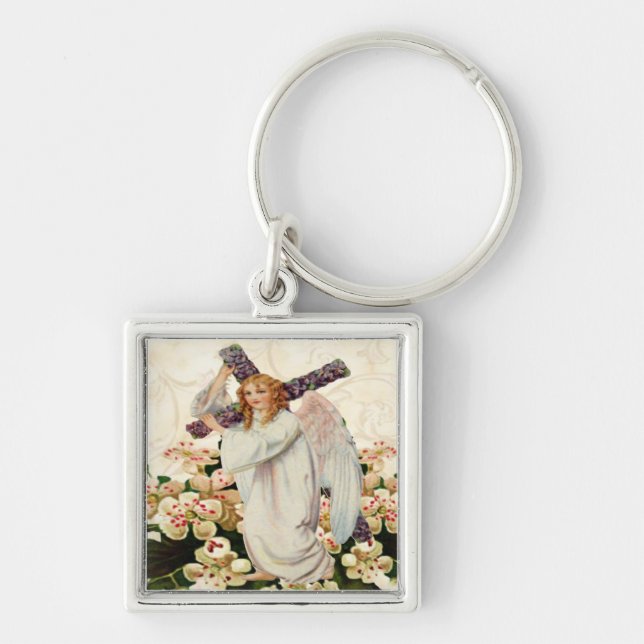Angel With Cross Keychain (Front)