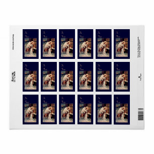 Angel with Deer Christmas Gift Tag Stickers