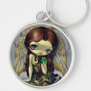 "Angel with Emeralds" Keychain